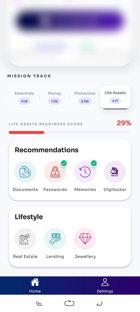 Life Assets mission — documents, passwords, memories and lifestyle