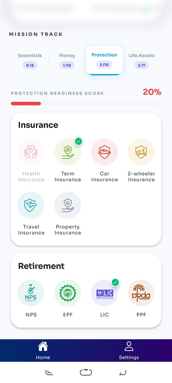 Protection mission — insurance and retirement plans